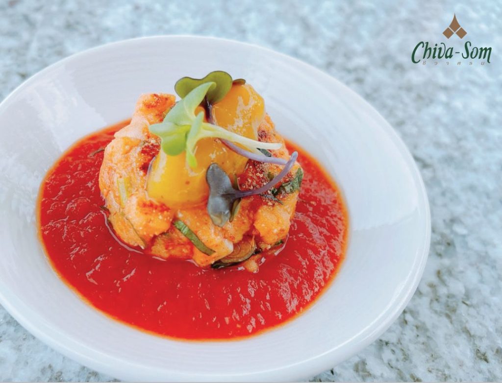 Salmon fishcake with mango chutney