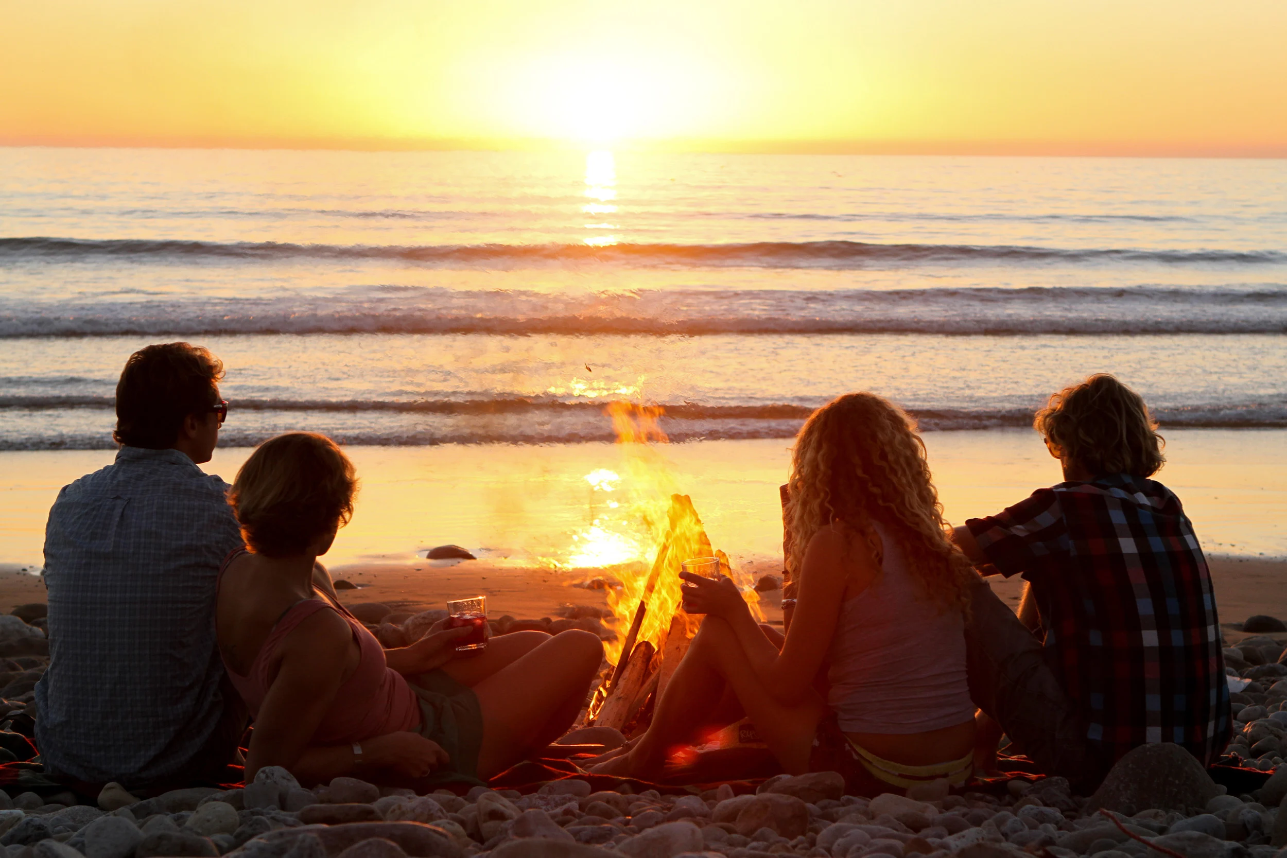 Bonfire Sunset at Paradis Plage